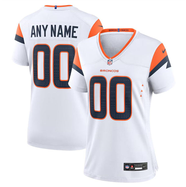 Custom Women’s Denver Broncos Active Player Custom White 2024 Stitched Jersey(Run Small)