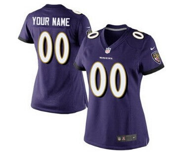 Custom Women’s Baltimore Ravens Customized Purple Jersey