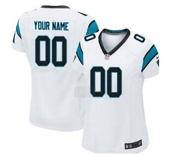 Custom Women’s Carolina Panthers Customized White Jersey