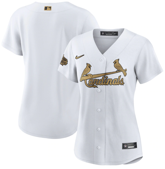 Custom Women’s St. Louis Cardinals Blank 2022 All-Star White Stitched Baseball Jersey(Run Small)