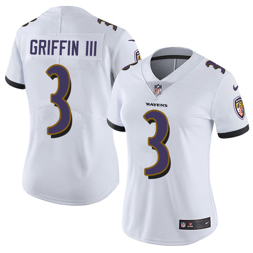 Custom Women Baltimore Ravens #3 Robert Griffin III Vapor Untouchable Limited White Jersey