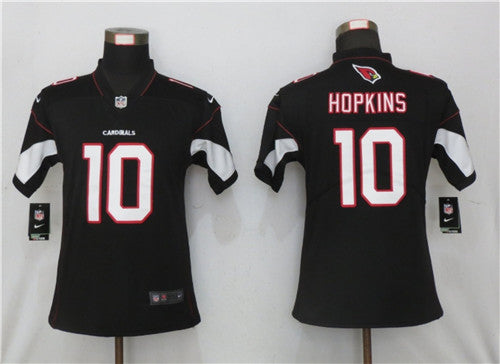 Custom Women Cardinals #10 DeAndre Hopkins Black Color Jersey