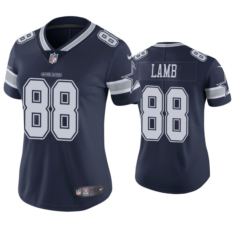 Custom Women Cowboys #88 CeeDee Lamb Navy Blue Team Color Men’s Stitched NFL Vapor Untouchable Limited Jersey