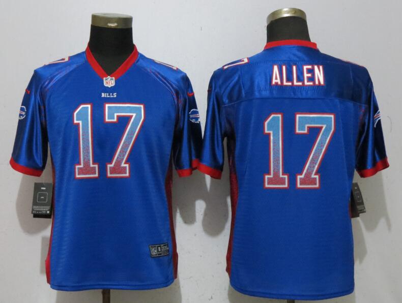 Custom Women Bills 17 Josh Allen Blue Women Drift Fashion Jersey