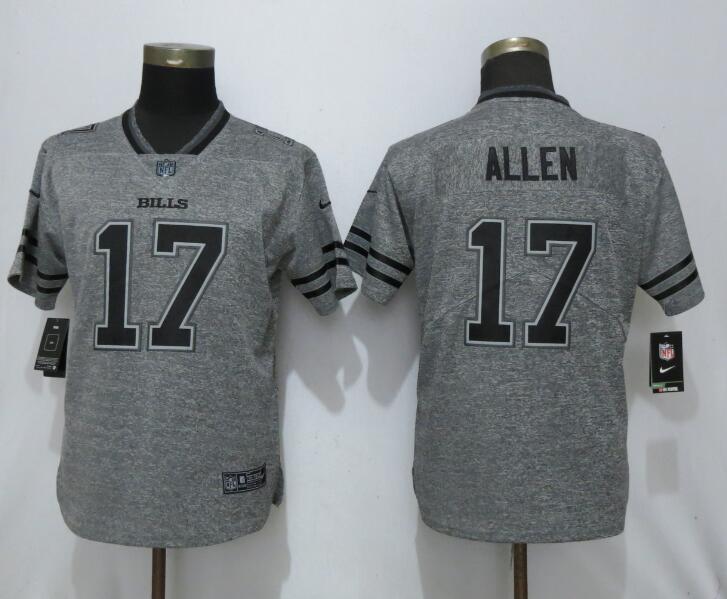 Custom Women Bills 17 Josh Allen Gray Gridiron Gray Women Vapor Untouchable Limited Jersey