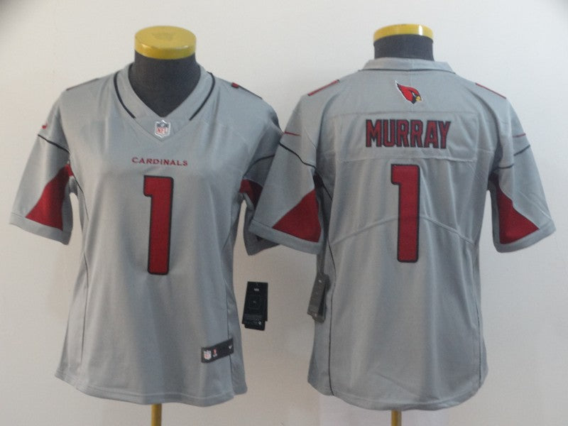 Custom Women Cardinals 1 Kyler Murray Silver Women Inverted Legend Jersey