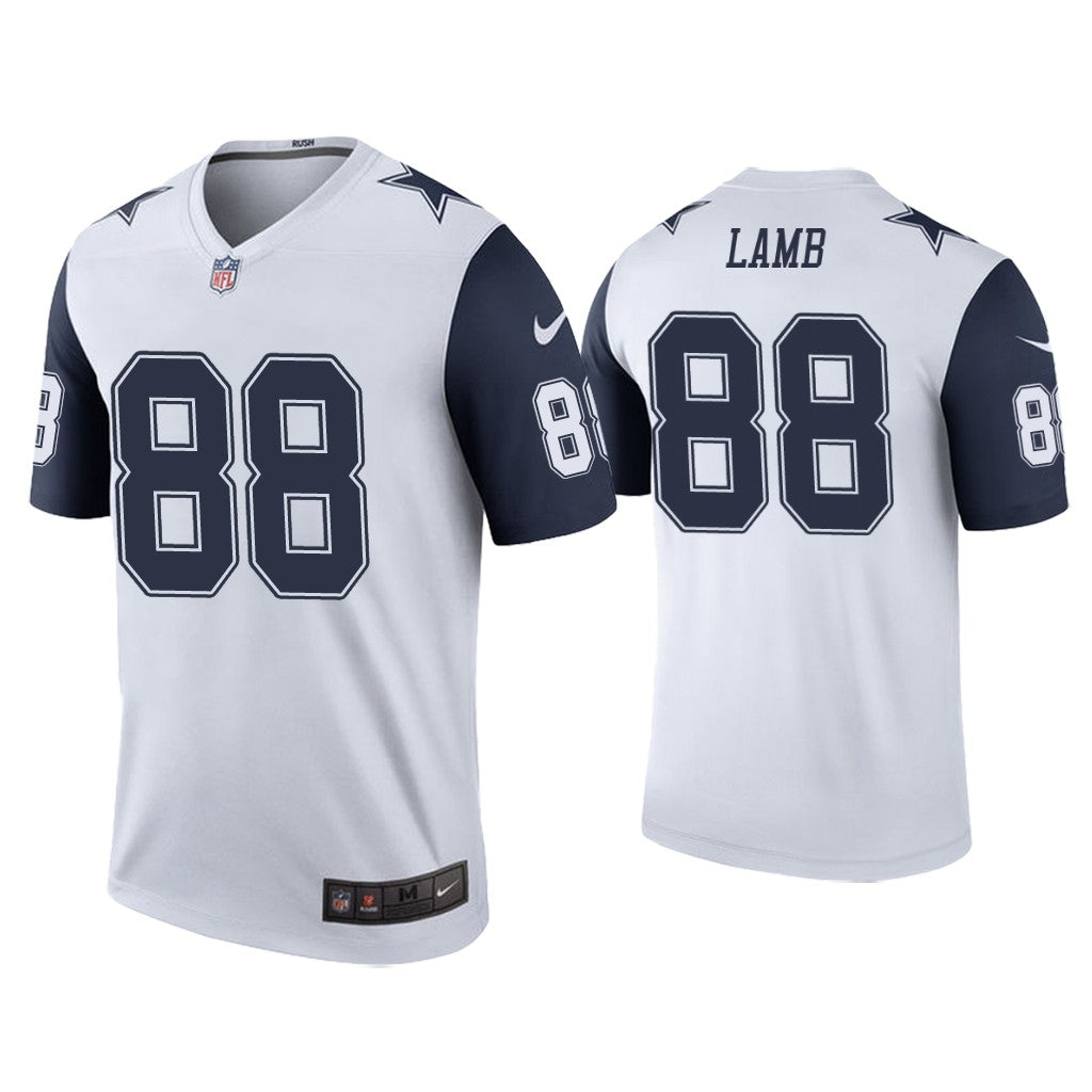 Custom Women Cowboys #88 CeeDee Lamb White NFL Limited Rush Jersey