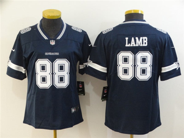 Custom Women Cowboys 88 Ceedee Lamb Navy Women 2020 NFL Draft First Round Pick Vapor Untouchable Limited Jersey