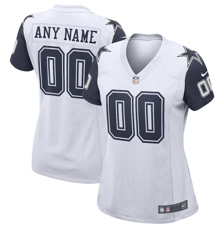 Custom Custom Women’s Dallas Cowboys White Alternate Jersey