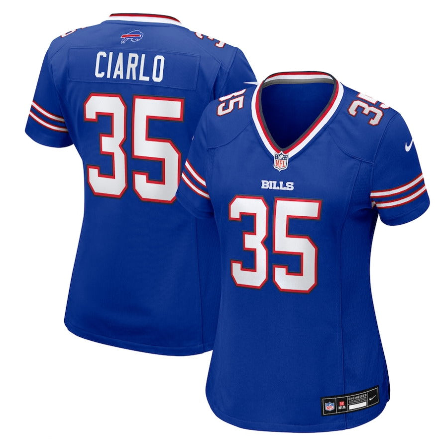 Custom Women’s Buffalo Bills #35 Jimmy Ciarlo Royal Team Game Jersey