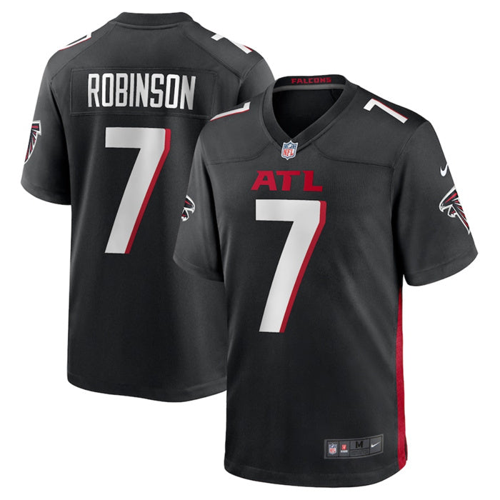 Custom Youth Atlanta Falcons #7 Bijan Robinson Black 2023 Draft Stitched Game Jersey