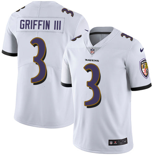 Custom Youth Baltimore Ravens #3 Robert Griffin III Vapor Untouchable Limited White Jersey