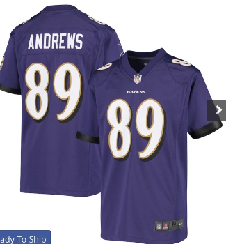 Custom Youth Baltimore Ravens Mark Andrews #89 Purple Jersey