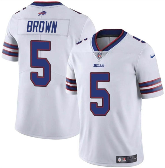 Custom Youth Buffalo Bills #5 Anthony Brown White Vapor Untouchable Limited Stitched Jersey