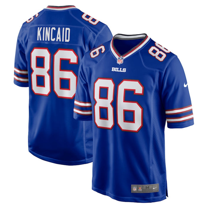 Custom Youth Buffalo Bills #86 Dalton Kincaid Blue 2023 Draft Stitched Game Jersey