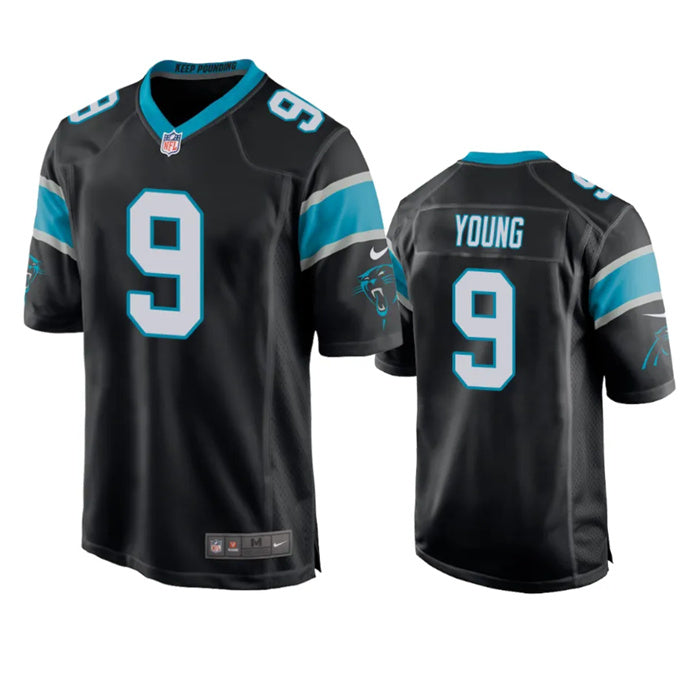 Custom Youth Carolina Panthers #9 Bryce Young Black 2023 Draft Stitched Game Jersey