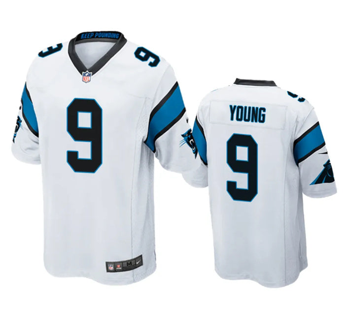 Custom Youth Carolina Panthers #9 Bryce Young White 2023 Draft Stitched Game Jersey