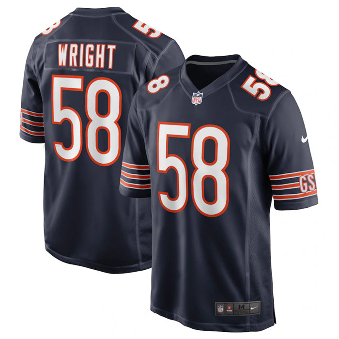 Custom Youth Chicago Bears #58 Darnell Wright Navy 2023 Draft Stitched Football Game Jersey