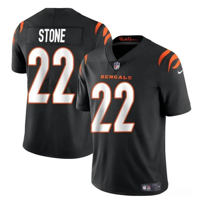 Custom Youth Cincinnati Bengals #22 Geno Stone Black Vapor Untouchable Limited Stitched Jersey