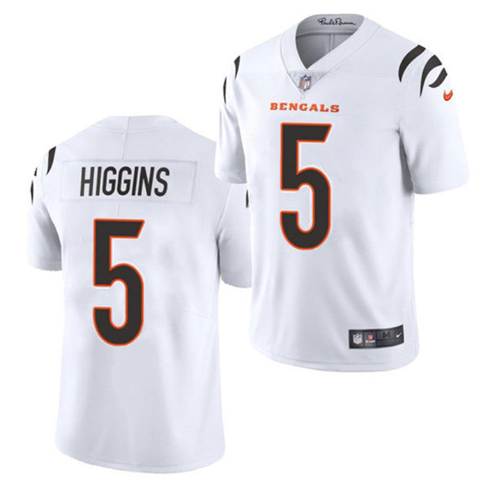 Custom Youth Cincinnati Bengals #5 Tee Higgins White Vapor Untouchable Limited Stitched Jersey