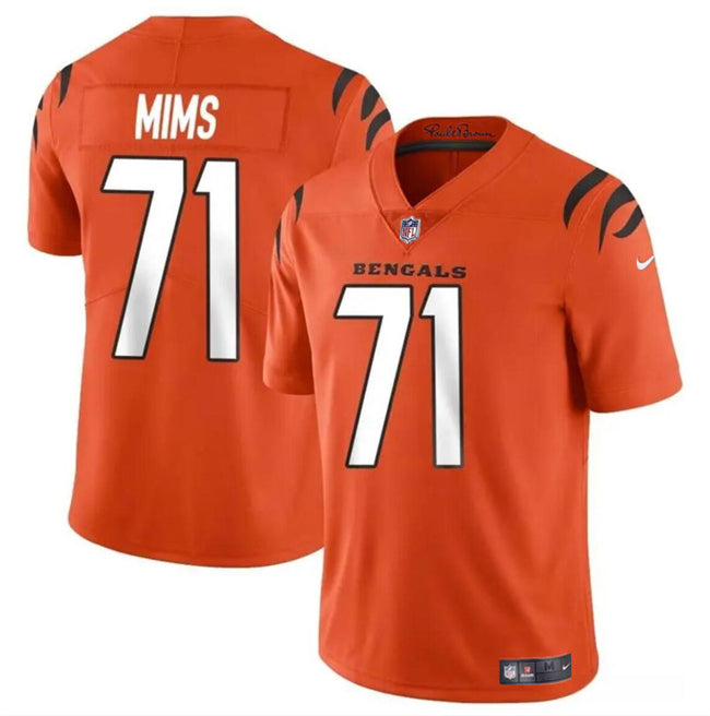 Custom Youth Cincinnati Bengals #71 Amarius Mims Orange 2024 Draft Vapor Untouchable Limited Stitched Jersey