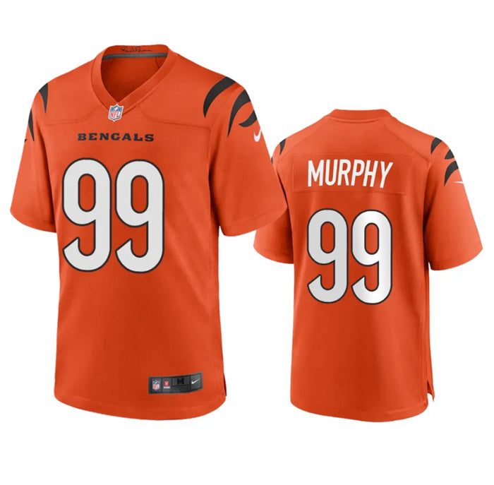 Custom Youth Cincinnati Bengals #99 Myles Murphy Orange Stitched Game Jersey