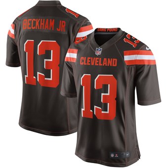 Custom Youth Cleveland Browns #13 Odell Beckham Jr Brown Jersey