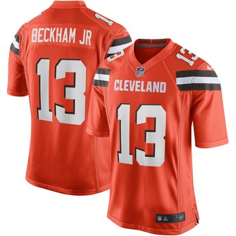 Custom Youth Cleveland Browns #13 Odell Beckham Jr Orange Jersey