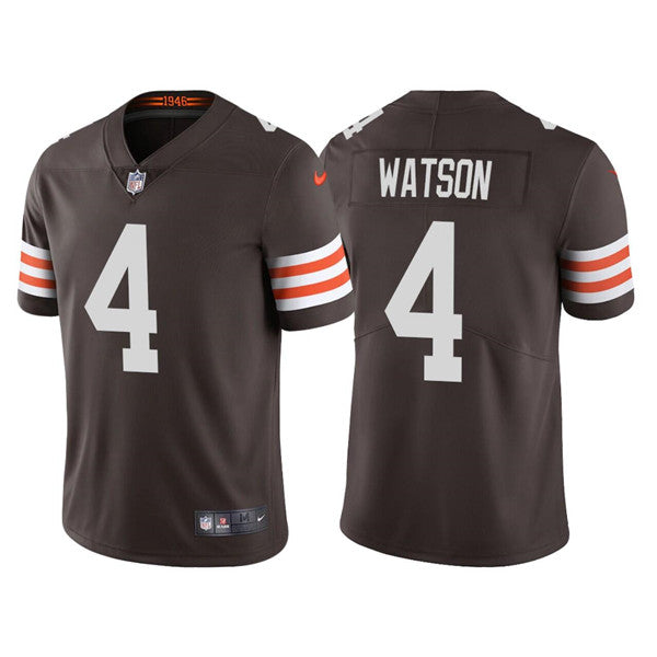 Custom Youth Cleveland Browns #4 Deshaun Watson Brown Vapor Untouchable Limited Stitched Jersey