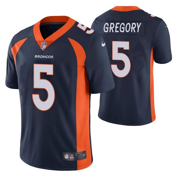 Custom Youth Denver Broncos #5 Randy Gregory Navy Vapor Untouchable Limited Stitched Jersey
