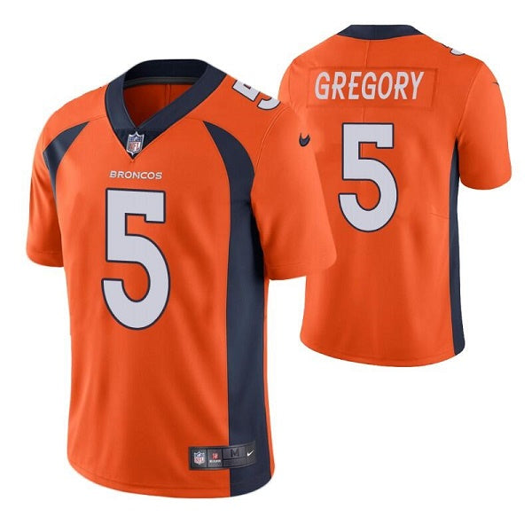 Custom Youth Denver Broncos #5 Randy Gregory Orange Vapor Untouchable Limited Stitched Jersey