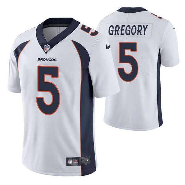 Custom Youth Denver Broncos #5 Randy Gregory White Vapor Untouchable Limited Stitched Jersey