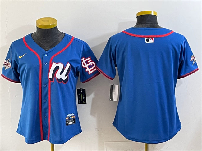 Custom Youth National League St. Louis Cardinals Blank Blue 2025 All-Star Edition Limited Stitched Baseball Jersey