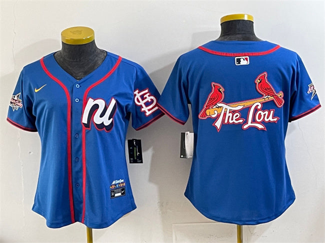 Custom Youth National League St. Louis Cardinals Team Big Logo Blue 2025 All-Star Edition Limited Stitched Baseball Jersey