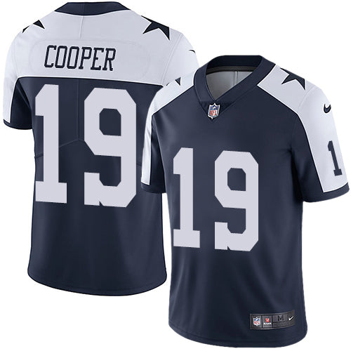 Custom Youth Cowboys 19 Amari Cooper Navy Throwback Youth Vapor Untouchable Limited Jersey