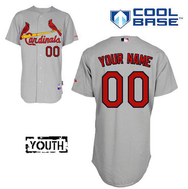 Custom Youth St. Louis Cardinals Customized Gray Jersey