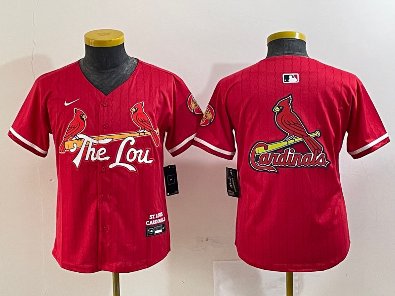 Custom Youth St. Louis Cardinals Team Big Logo Red 2024 City Connect Limited Stitched Baseball Jerseys