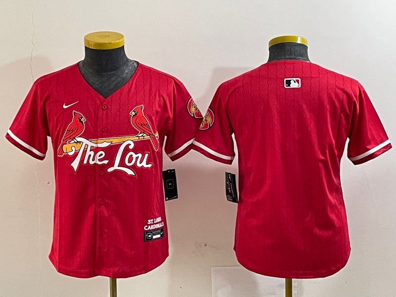 Custom Youth St. Louis Cardinals Team Big Logo Red 2024 City Connect Limited Stitched Baseball Jerseys
