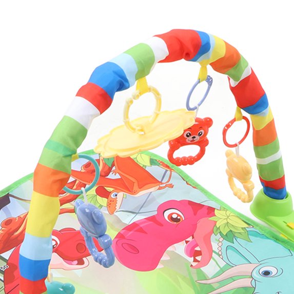 M Buder Multifunctional Baby Play Mat Infant Music Pedal Piano Fitness Mat Newborn Sensory Learning Toys Dinosaur Green 29.1 in / 74 cm