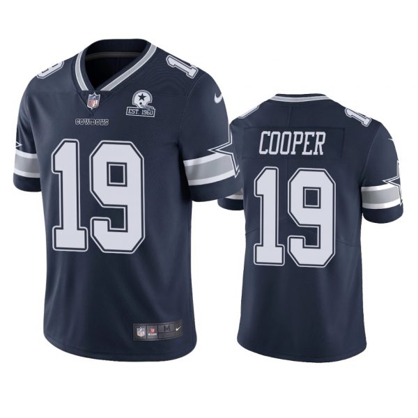 Custom Men’s #19 Amari Cooper Dallas Cowboys Vapor Limited Jersey Stitched Navy