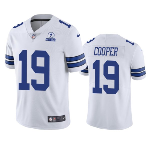 Custom Men’s #19 Amari Cooper Dallas Cowboys Vapor Limited Jersey Stitched White