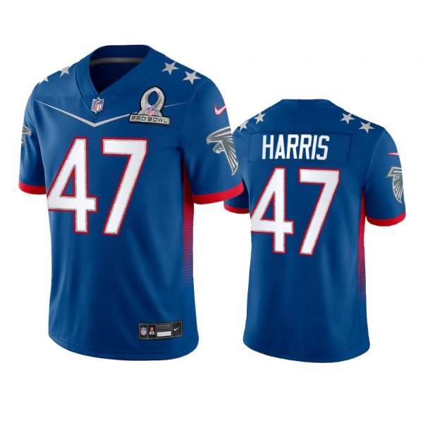 Custom Men’s Josh Harris Atlanta Falcons 2022 NFC Pro Bowl Stitched Jersey Royal