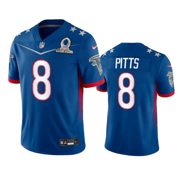 Custom Men’s Kyle Pitts Atlanta Falcons 2022 NFC Pro Bowl Stitched Jersey Royal