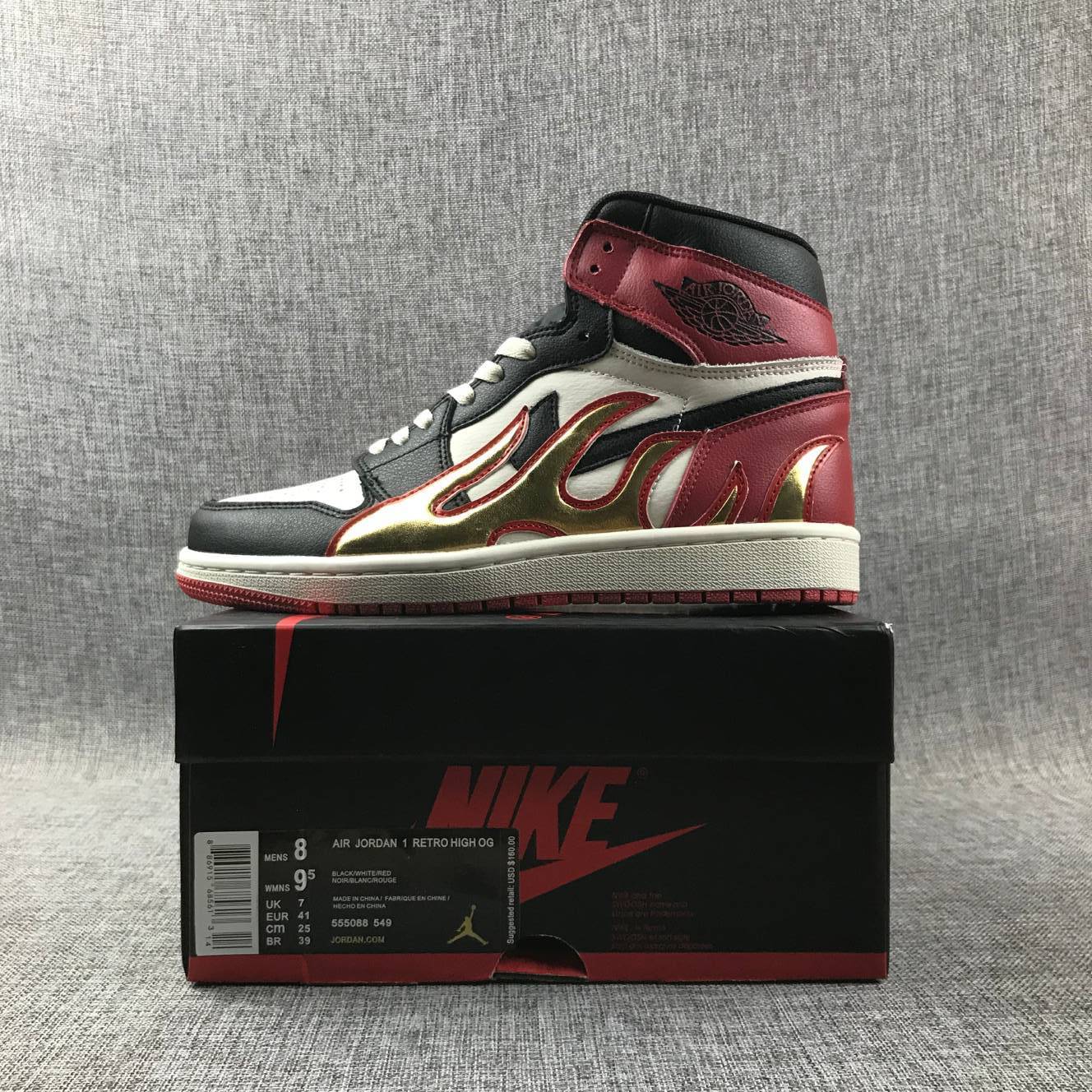 Air Jordan 1 Fire Bred Black Toe Limited AJ1