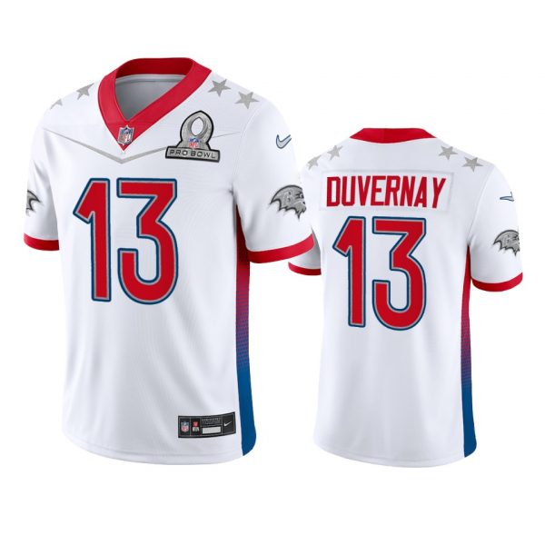 Custom Men’s Devin Duvernay Baltimore Ravens 2022 AFC Pro Bowl Stitched Jersey White