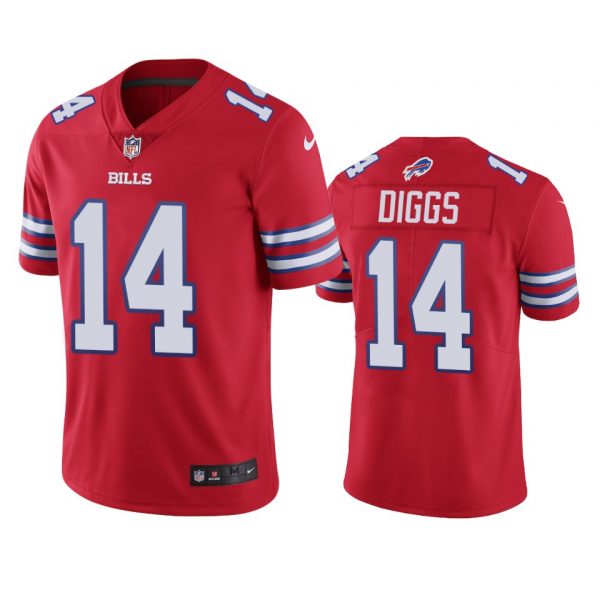 Custom Men’s #14 Stefon Diggs Buffalo Bills Vapor Limited Jersey Stitched Red