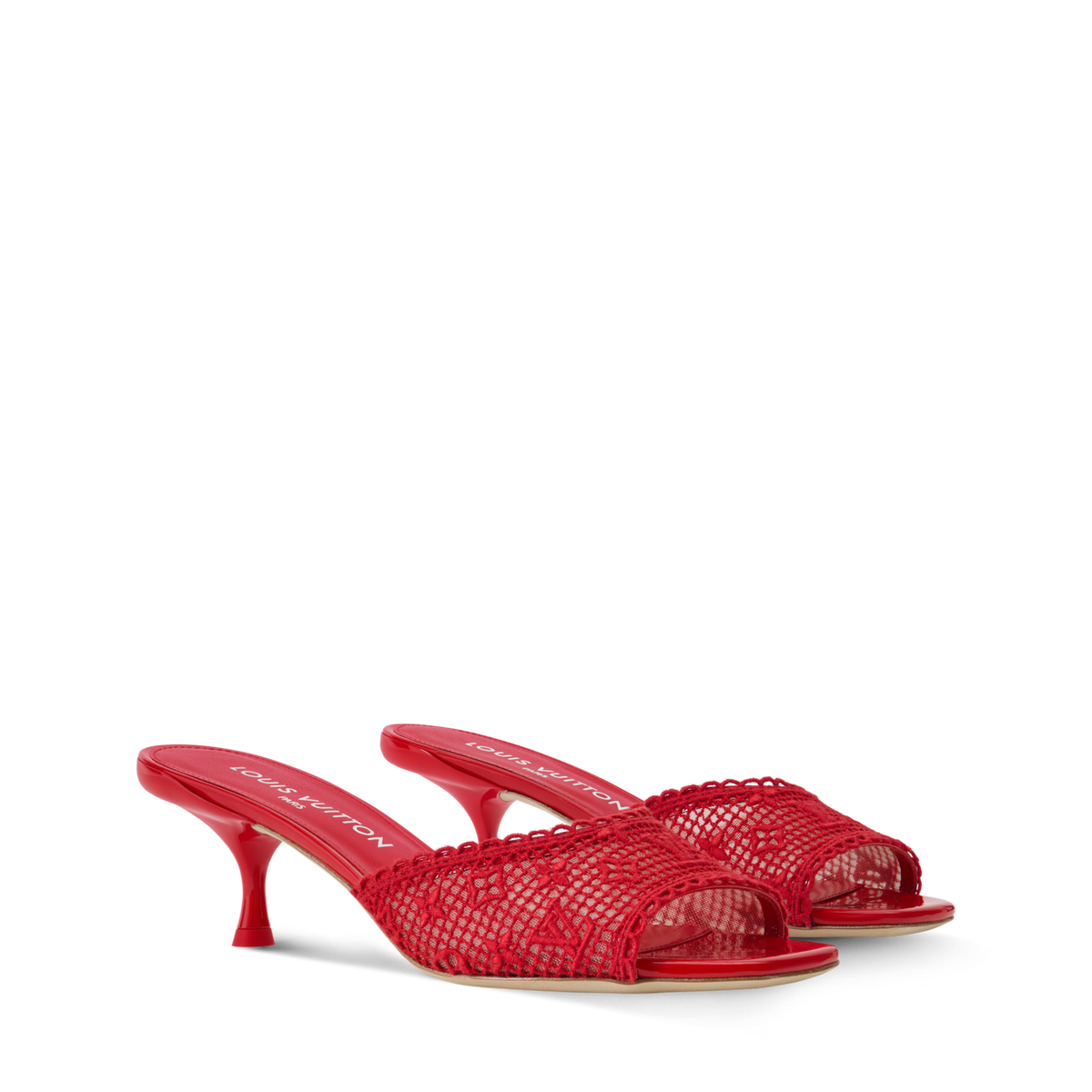Women's 6 AM Embroidered Monogram Kitten-Heel Mule 1AK219