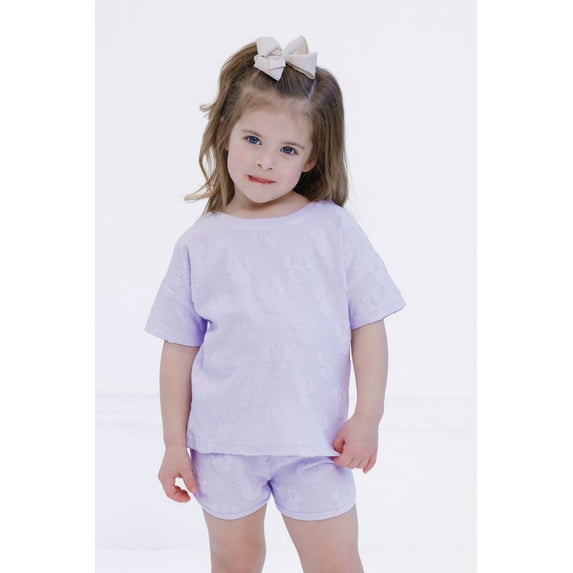 French Terry Drop Shoulder T-Shirt and Dolphin Shorts Outfit Set Infant to Little Kid
