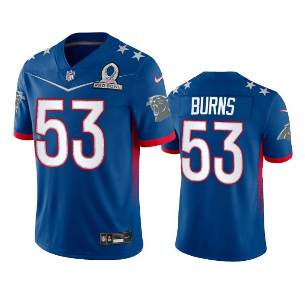 Custom Men’s Brian Burns Carolina Panthers 2022 NFC Pro Bowl Stitched Jersey Royal