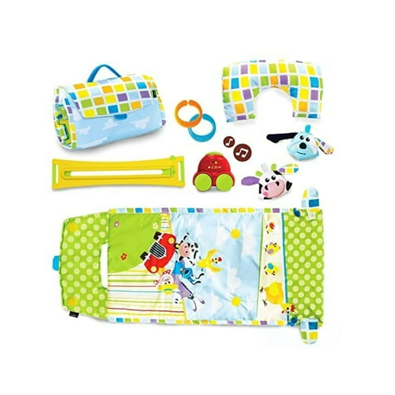 Yookidoo Baby Tummy Time Mat & Play Gym for Newborns, Spacious & Interactive, 0-12 Months